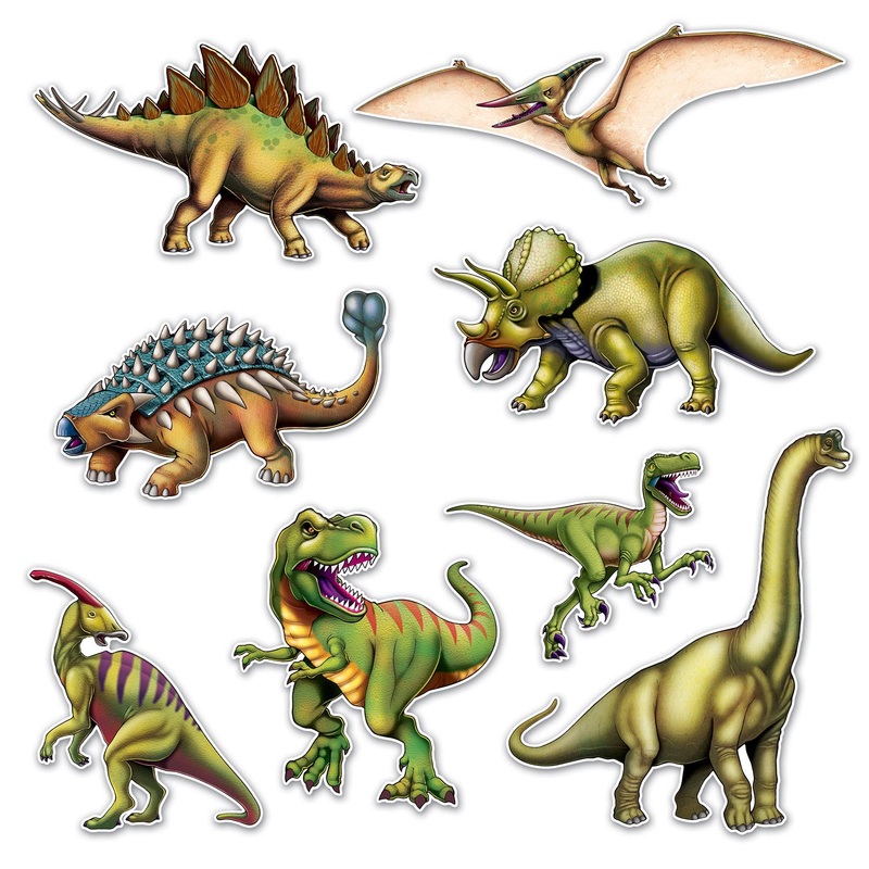 96 Pack Bulk Dinosaur Party Cutouts