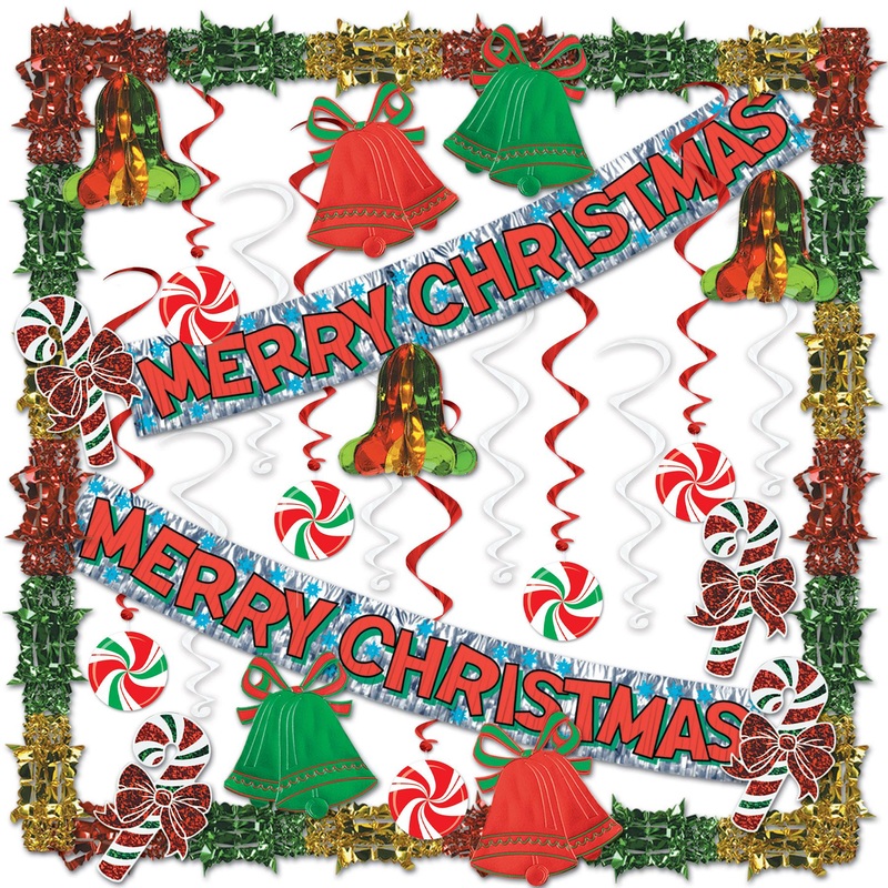 Bulk 29 Piece Merry Christmas Metallic Decorating Kit