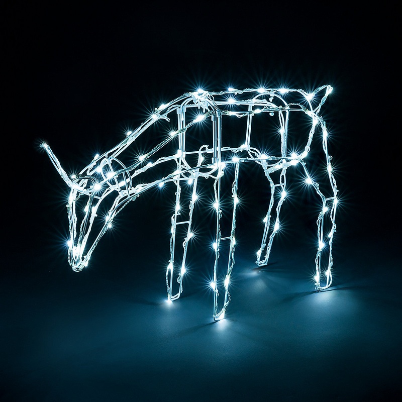 Christow Christmas Light Up White Wire LED Standing Reindeer