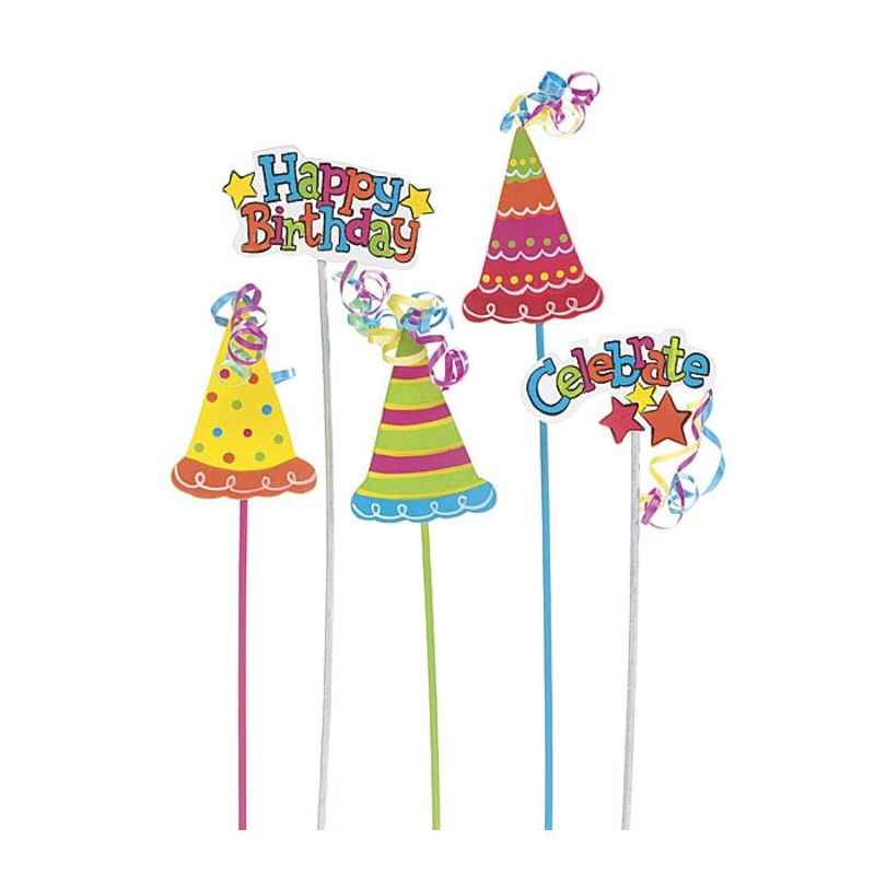 CRAZY CAKE HAPPY BIRTHDAY WOOD PICK SET