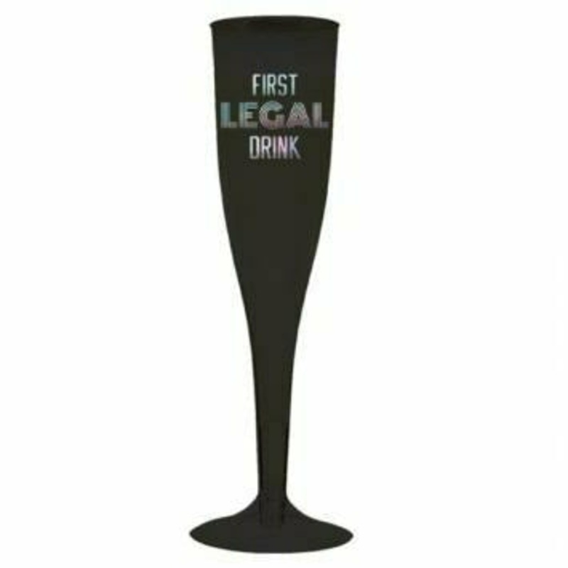 Finally 21 Hot Stamp Champagne Glasses, 5.5 oz.