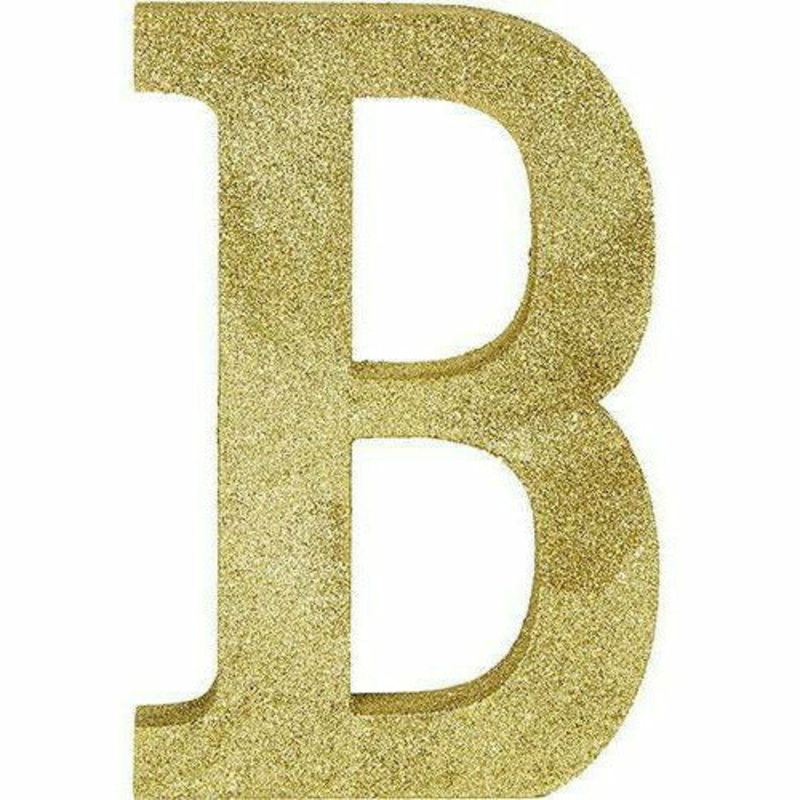 Glitter Gold Letter B Sign