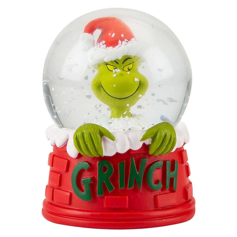 Grinch Christmas Snow Globe Festive Ornament Gift 9cm x 6.5cm Red X 1