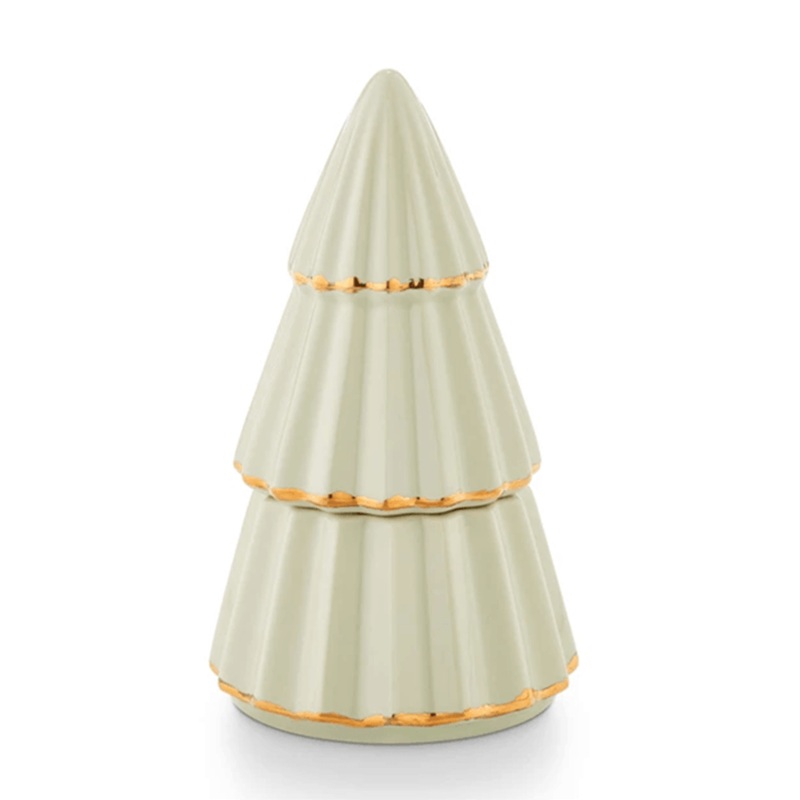 Peppermint Whip Gilded Tree Ceramic Candle
