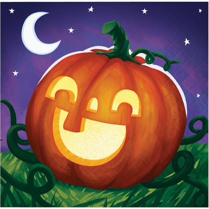 Smiling Pumpkins Beverage Napkins