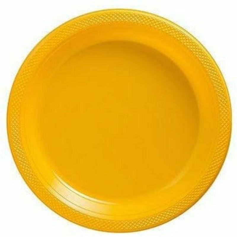 Sunshine Yellow Plastic Dessert Plates 20ct