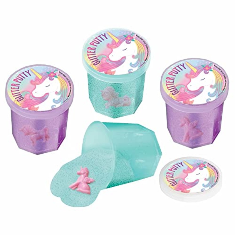 Unicorn Glitter Putty High Count Favor Pack – (Set of 12)