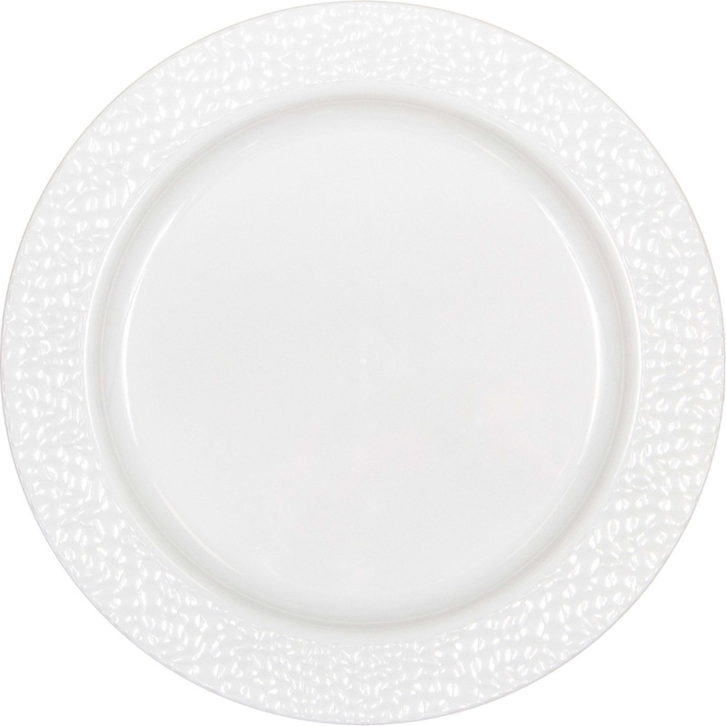 White Pebble Plastic Luncheon Plates