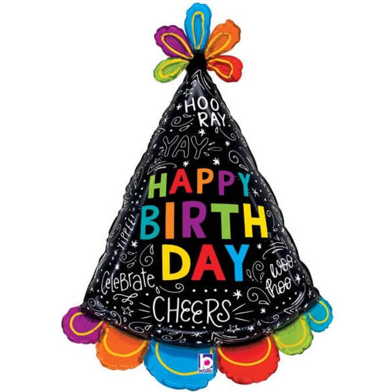 368 Birthday Hat Doodles 31″ Mylar Balloon