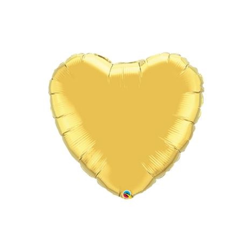9″ Gold Foil Heart Balloon (AIR FILL & HEAT SEAL ONLY)