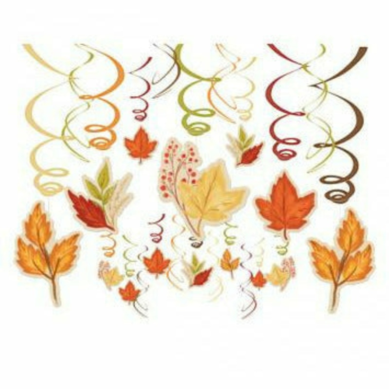 FALL FOLIAGE HANGING SWIRL DECORATIONS