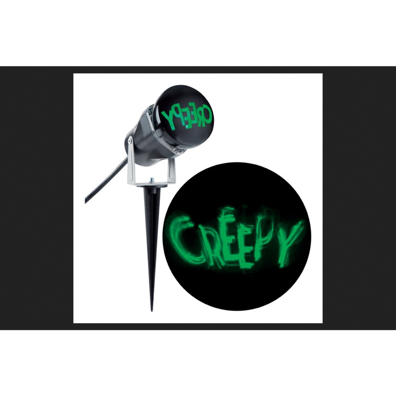 Gemmy Creepy Lighted Green LED Projector 8.27 in. H X 8.66 in. W X 3.94 in