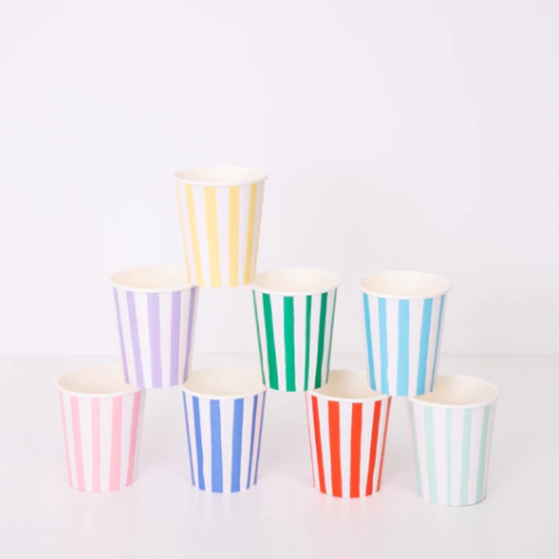 Mixed Stripe Paper Cups