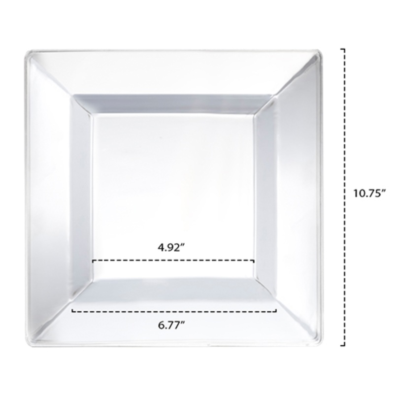 10.75 CLASSIC SQUARE PLATES CLEAR 10 CT.