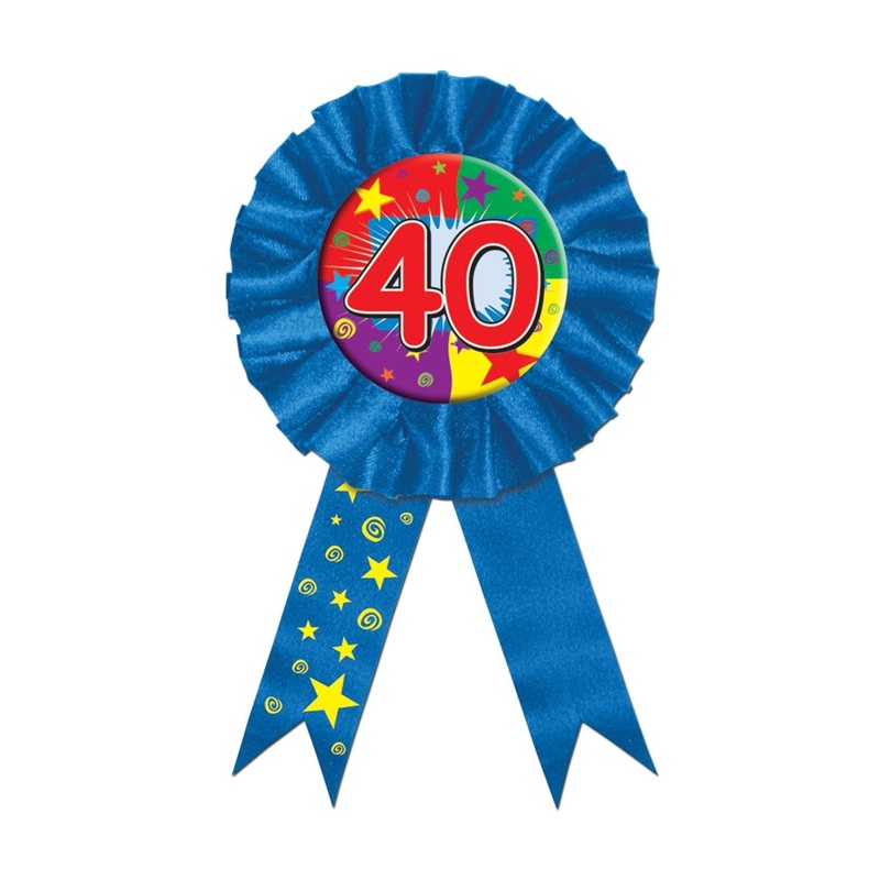 6 Pack Bulk 40th Birthday Party Award Ribbon