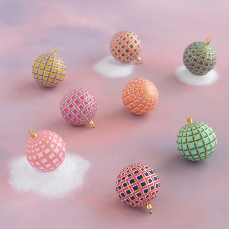 Art Deco Plaid Ball Ornaments – 8 Style Options