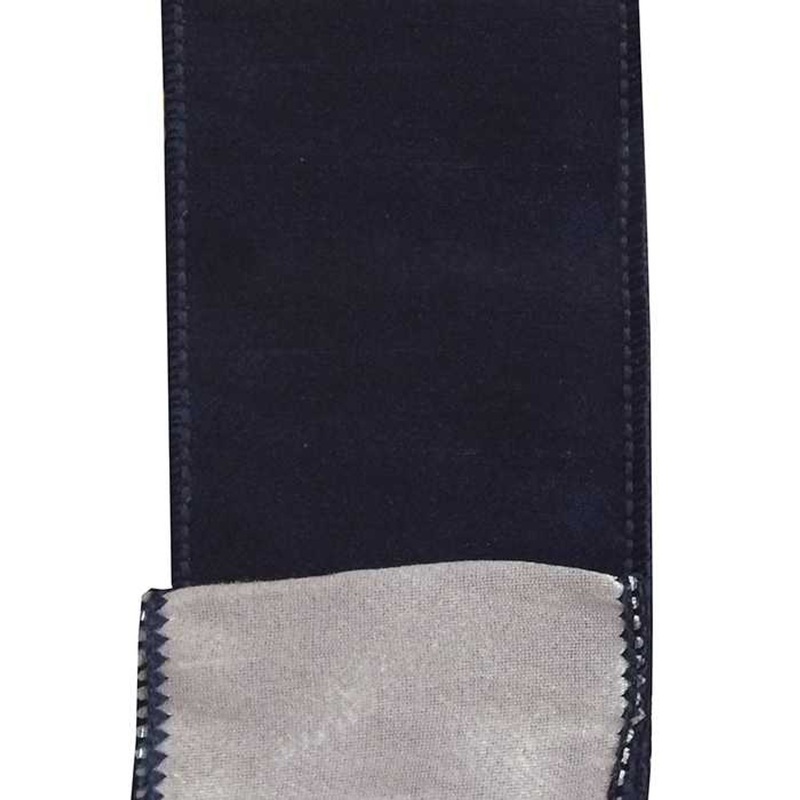 Double Sided Navy and White Ribbon 2.5″