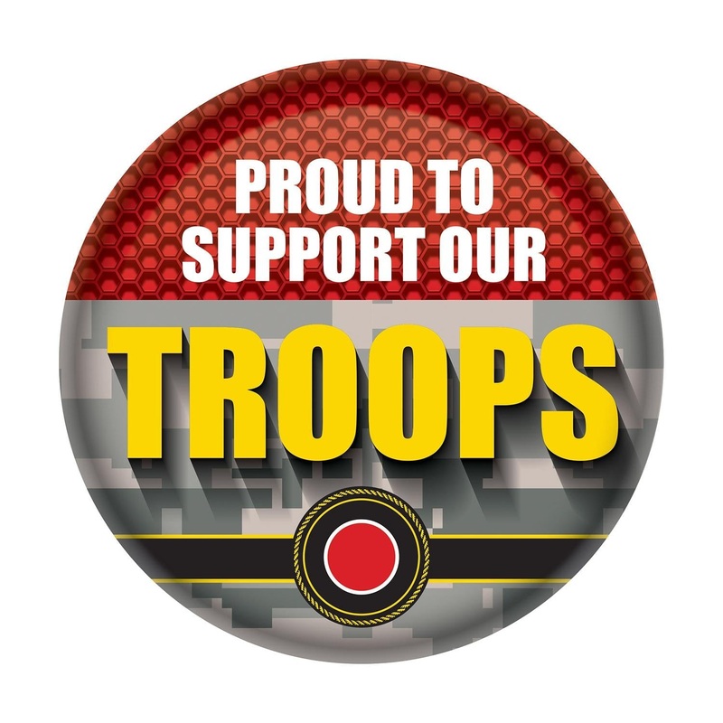 6 Pack Bulk Proud To Support Our Troops Button- Marines