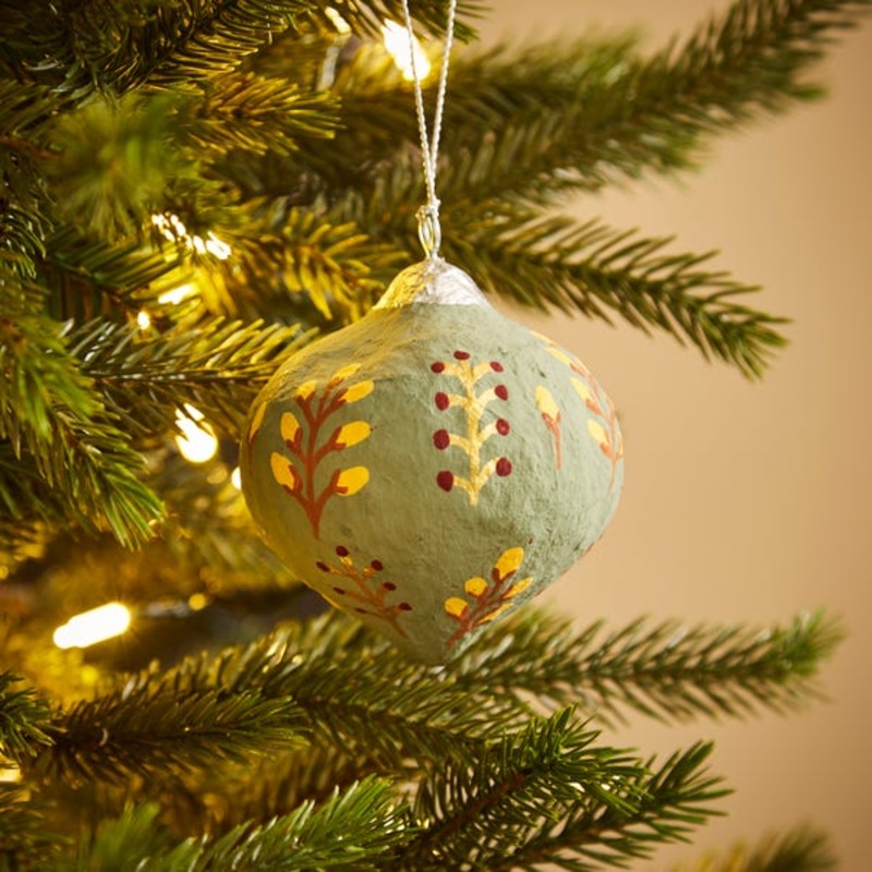 Bulb Floral Cotton Mache Hanging Decoration