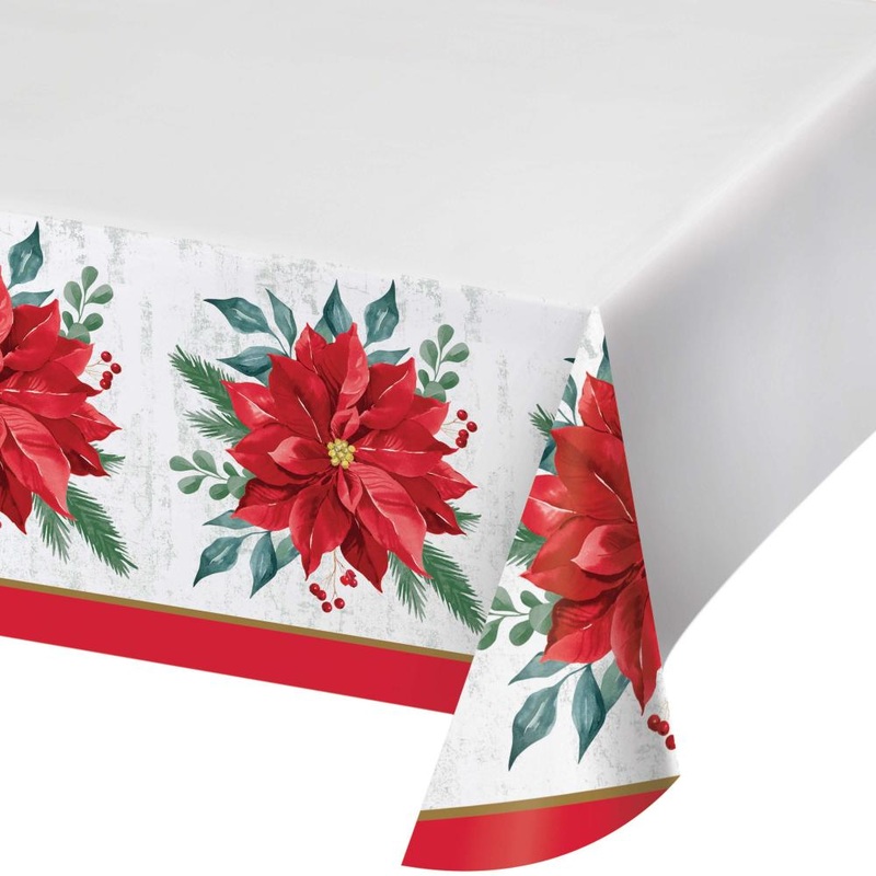 Festive Floral Paper Tablecover, 54″ x 102″ (1/Pkg)