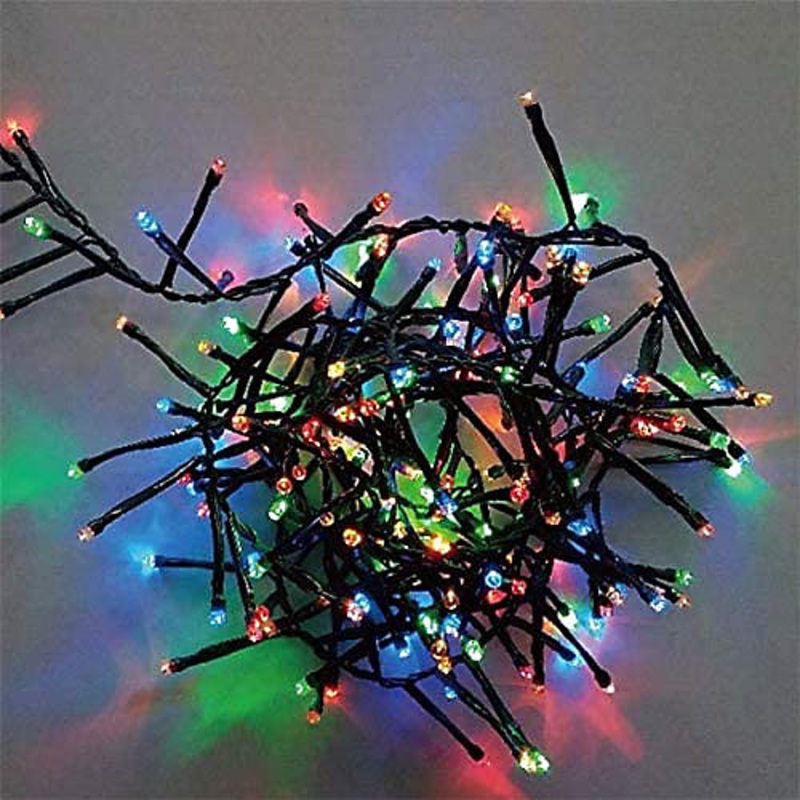 Shatchi 720LEDs Multicolor Multifunction Controller with 8 Effects Green Cable Cluster Lights Low Voltage