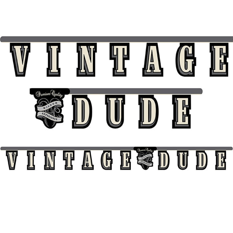 12 pc Bulk Vintage Dude Party Banner