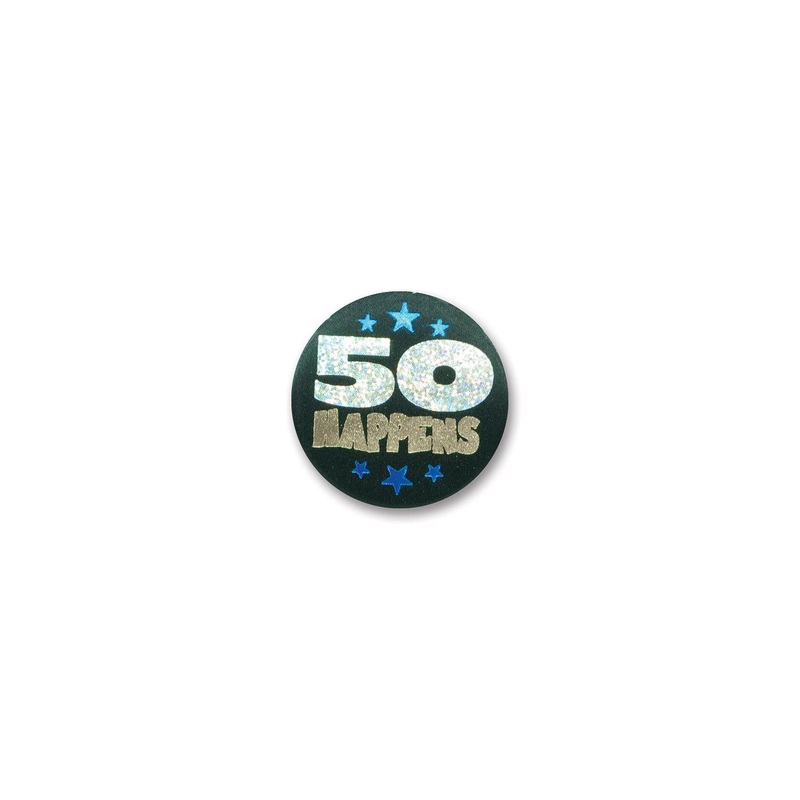6 Pack Beistle 50 Happens Satin Button