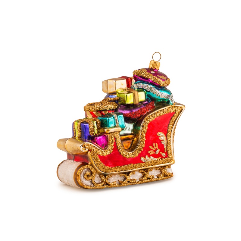 Huras Family Jewel-colored Fanciful Sleigh Ornament