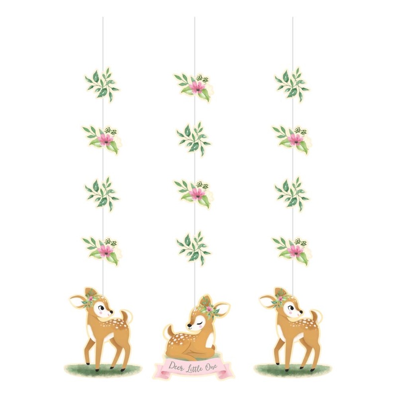 36 pc Bulk Deer Little One Birthday Hanging Cutouts