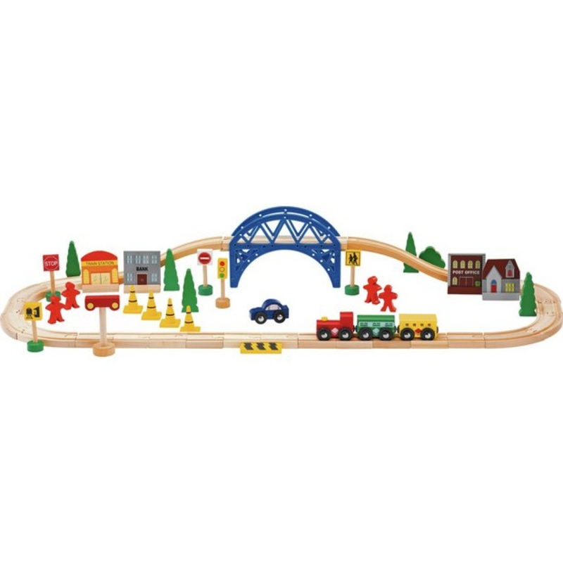 Chad Valley Wooden Train Set – 60 Piece