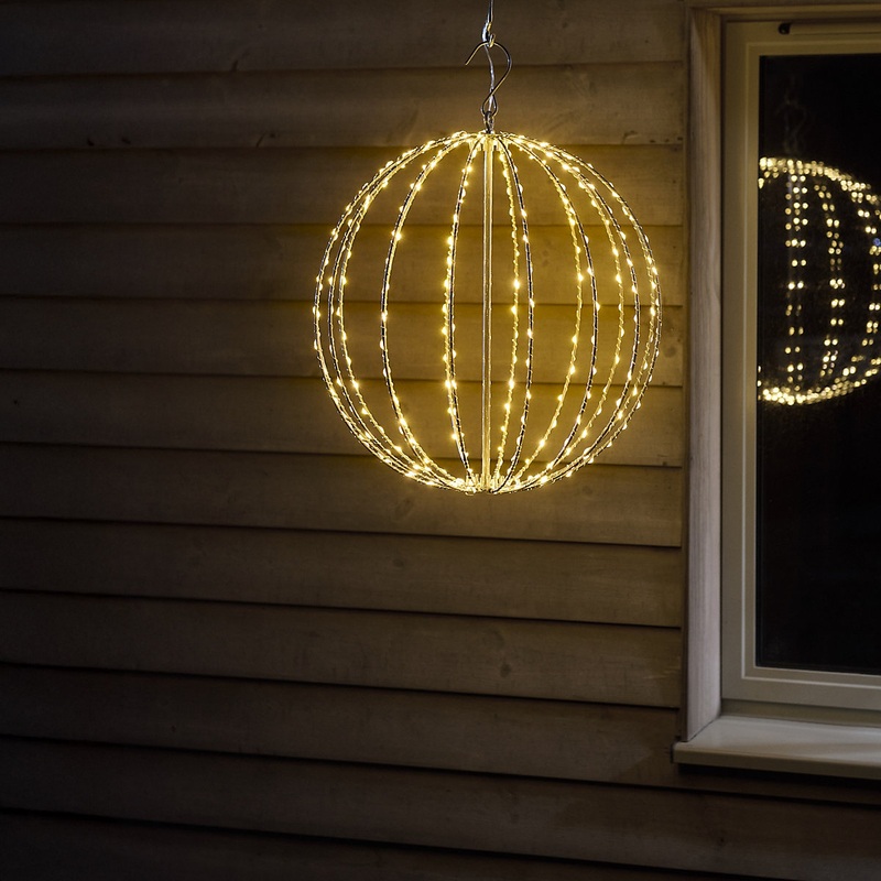 Multi White LED Wire Ball Silhouette (H) 440mm