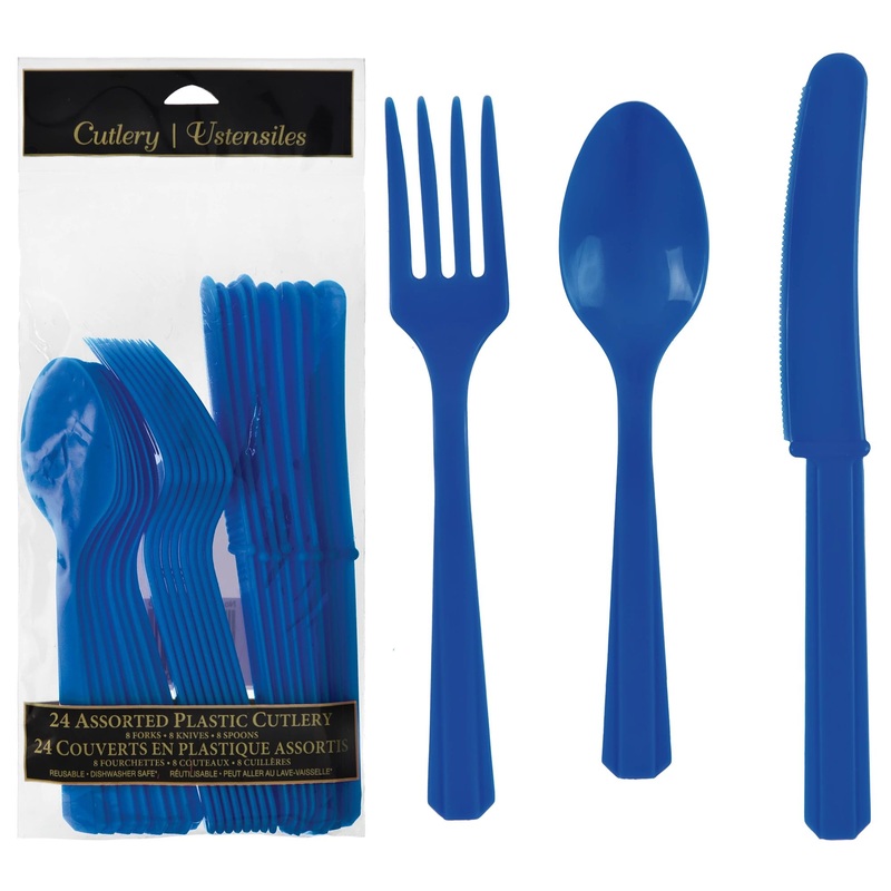 Value Reusable Assorted Cutlery, Low Ct. – Bright Royal Blue