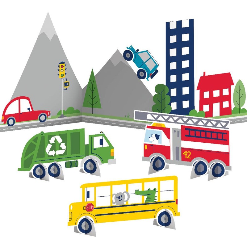 Transportation Time Centerpiece w/ Cutouts