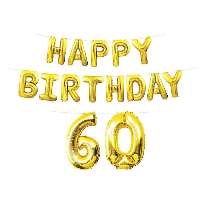 6 Pack Bulk Happy Birthday Party 60th Balloon Streamer