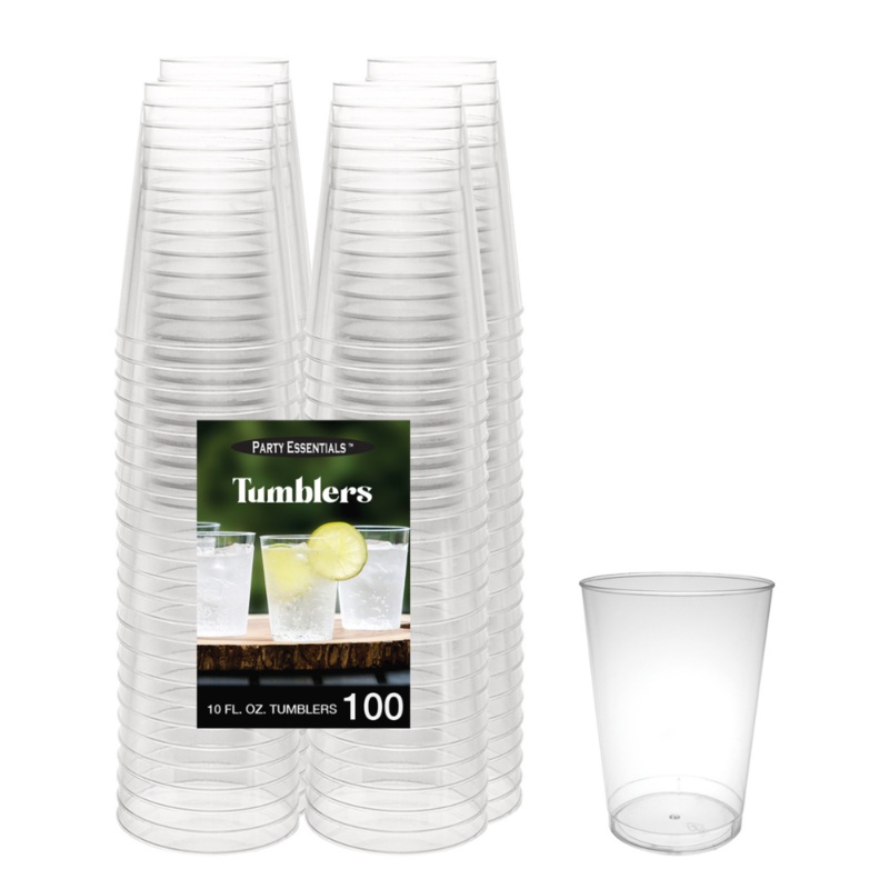10 OZ. TUMBLERS  CLEAR 100 CT.