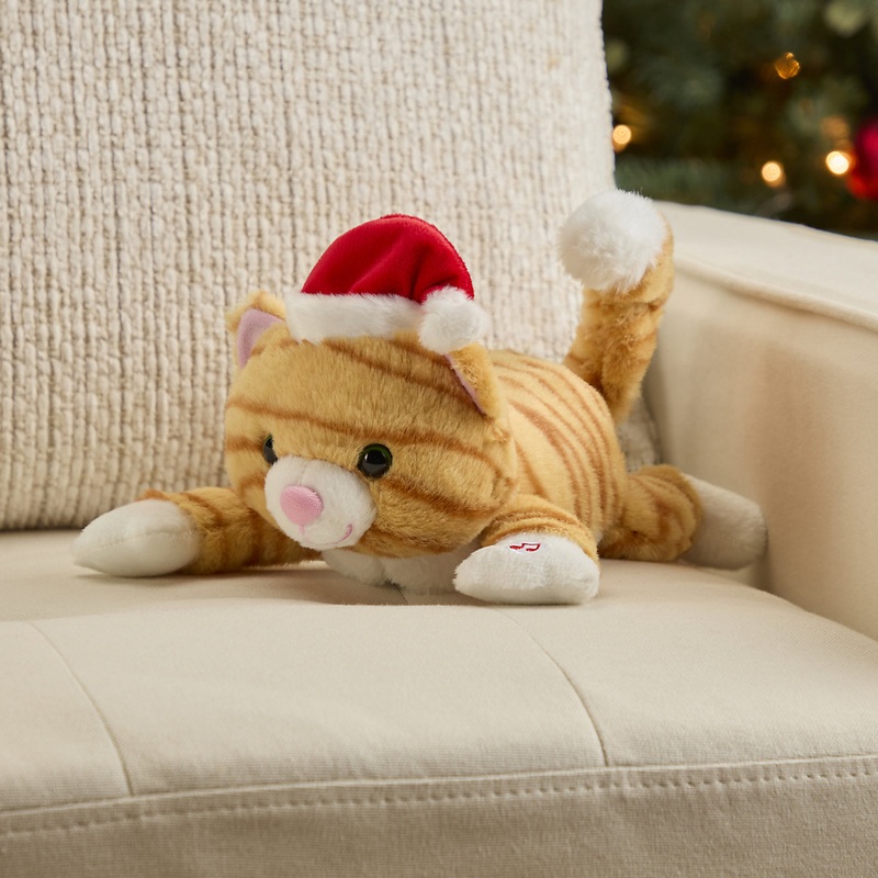 Roll over Orange Christmas Cat