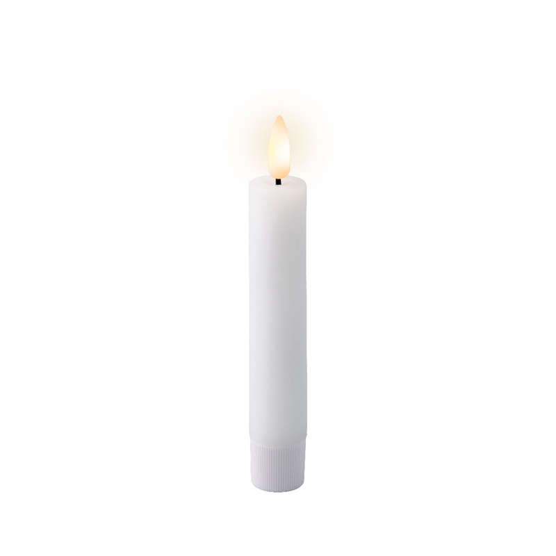 6.3″ LED Wick, Wax Dinner Candle, Box of 2, White