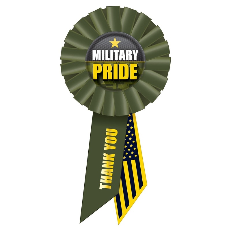 6 Pack Bulk Military Pride Rosette- Army- 6.5 Inch