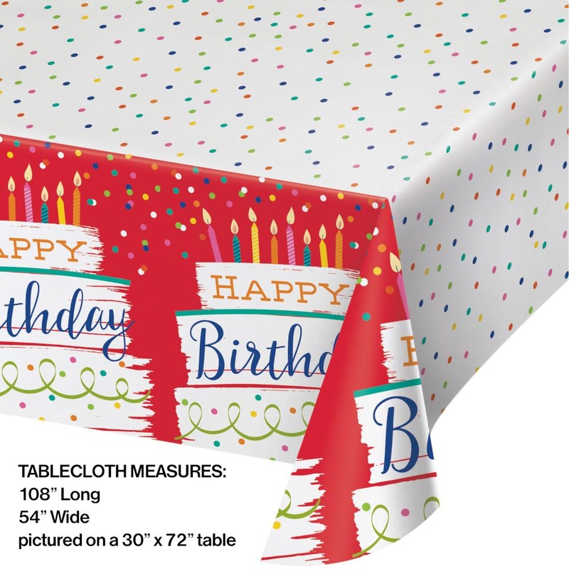 6 pc Bulk Festive Cake Happy Birthday Paper Table Covers