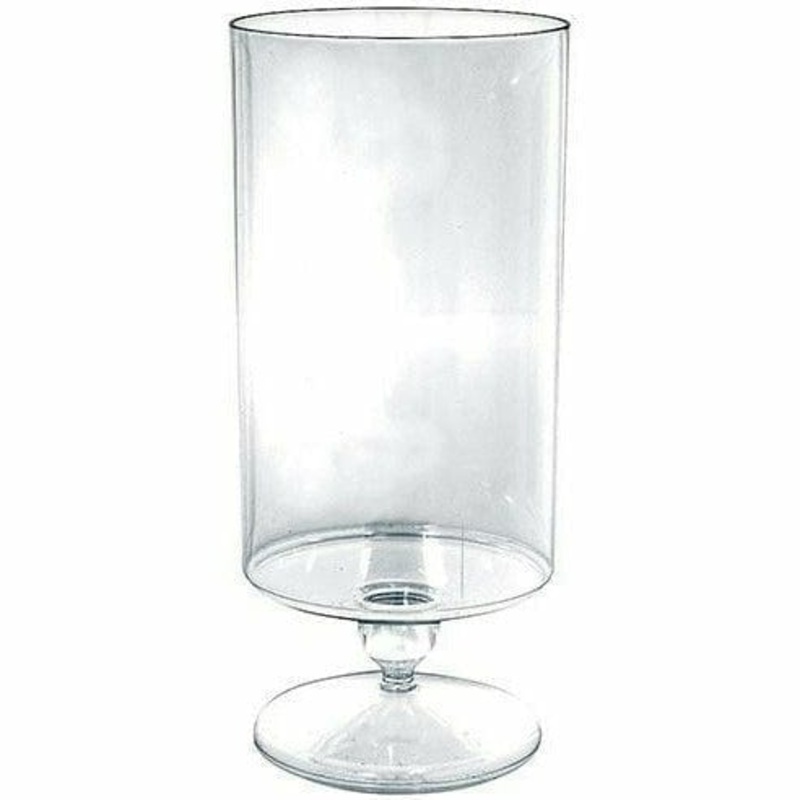 Tall CLEAR Plastic Pedestal Cylinder Container
