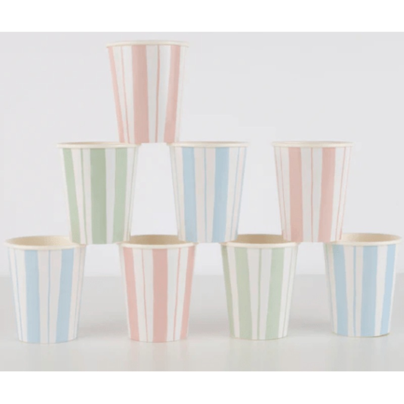 Ticking Stripe Cups