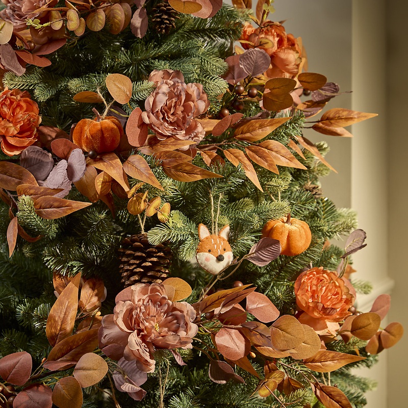 1800mm Autumn Peony & Eucalypyus Garland – Orange