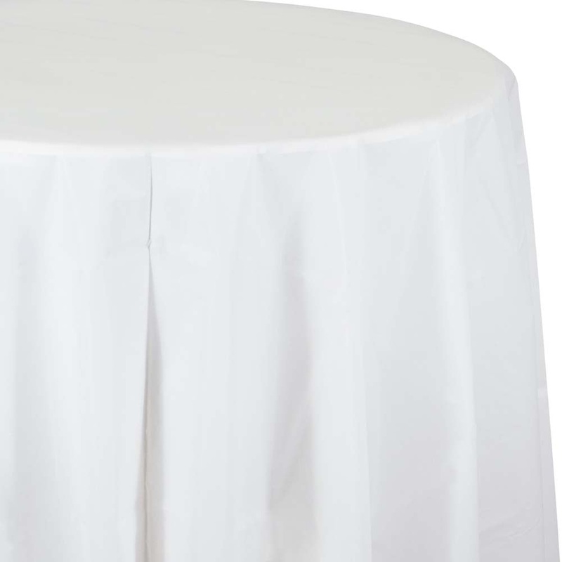 82″ White Octy Round Table cover