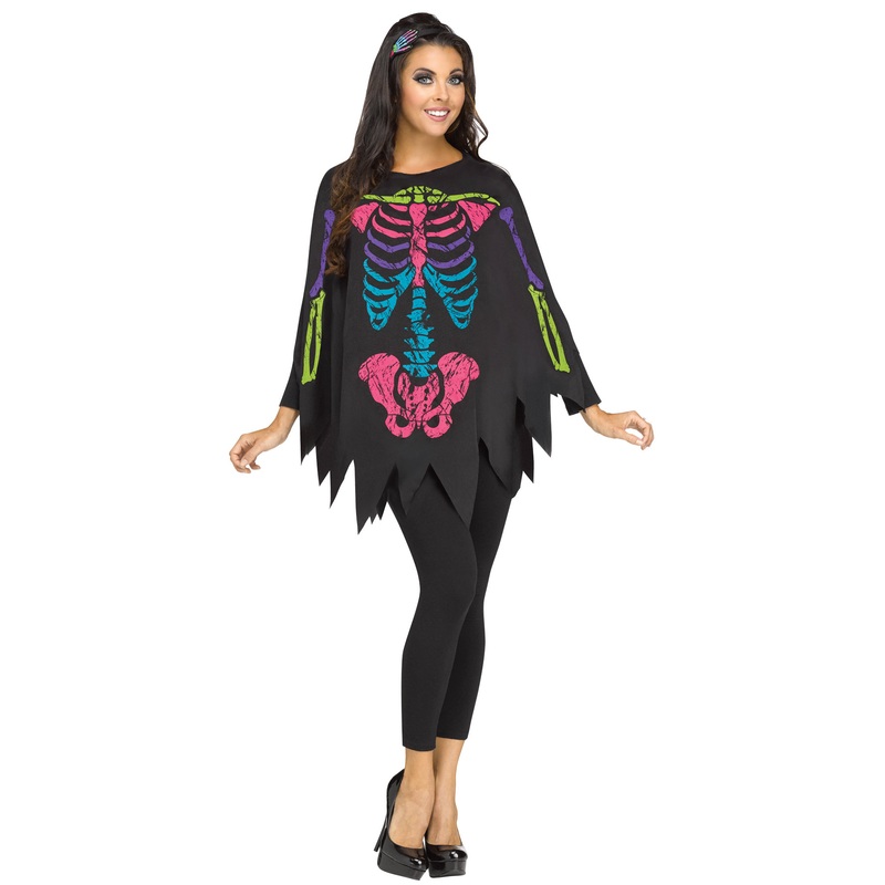 Adult Color Bones Poncho