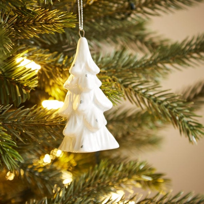 White Ceramic Tree Hanging Decoration