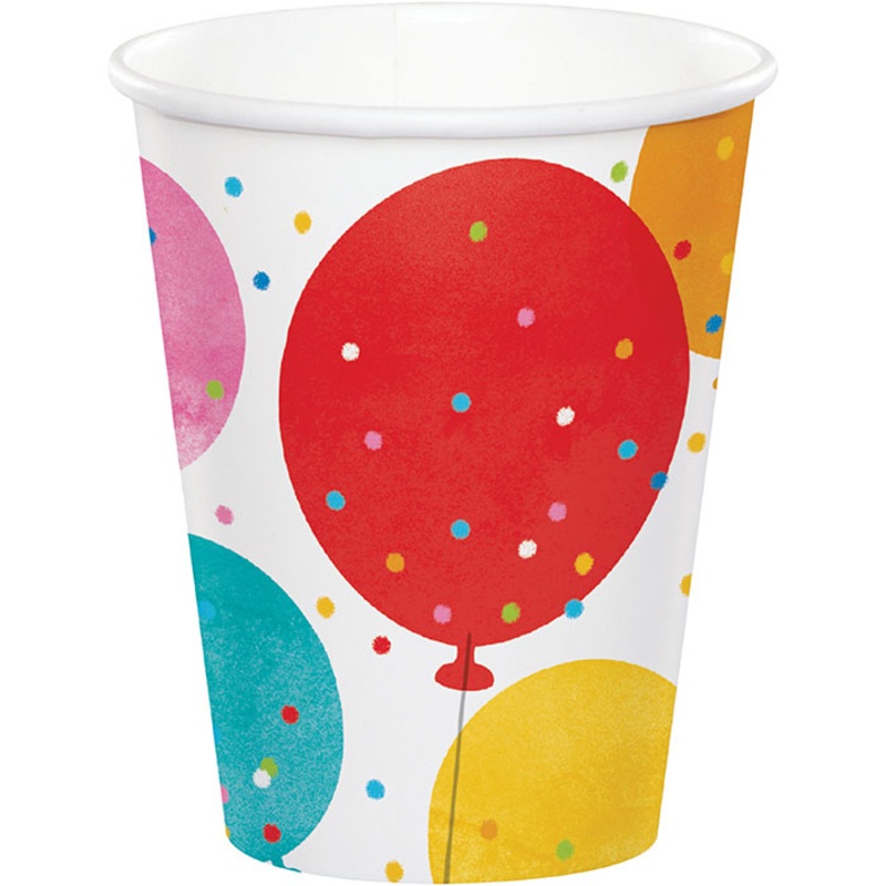 96 pc Bulk Birthday Confetti Balloons Paper Cups