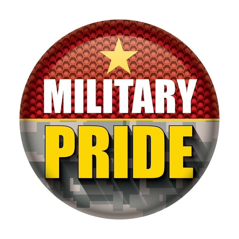 6 Pack Bulk Military Pride Button- Marines- Star