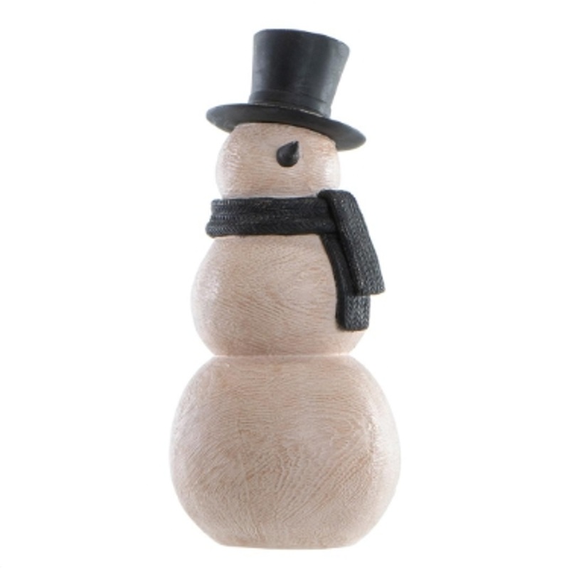 Snowman Whitewashed and Black 12″