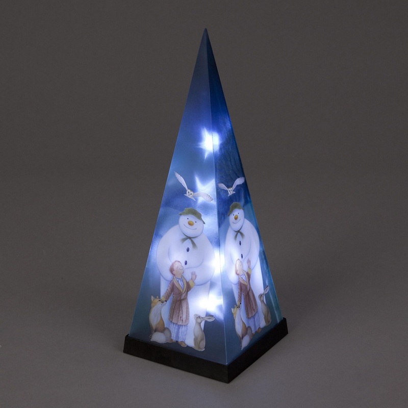 The Snowman and Friends Laser Pyramid Christmas Display 8 Led’s – 35cm