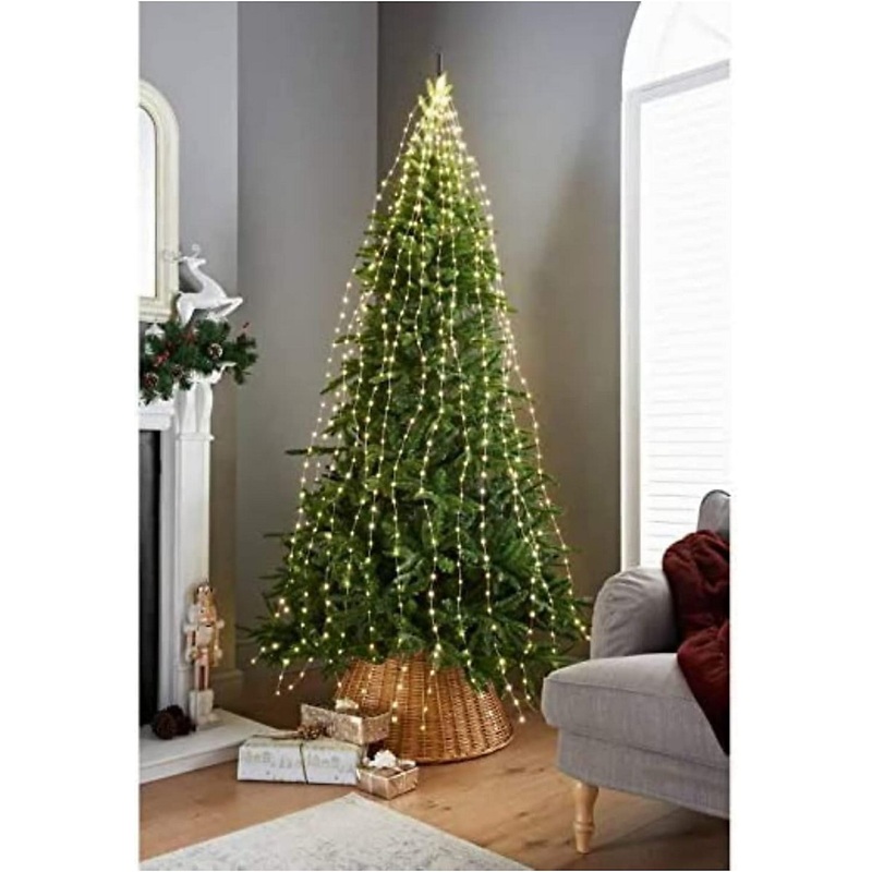 672 LED Christmas Lights Sparkle Cascading Micro Tree Lights Christmas Decorations Outdoor Home Garden Indoor Xmas  Warm White